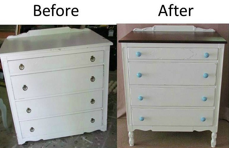 Antique dresser that has been painted for a farmhouse bedroom