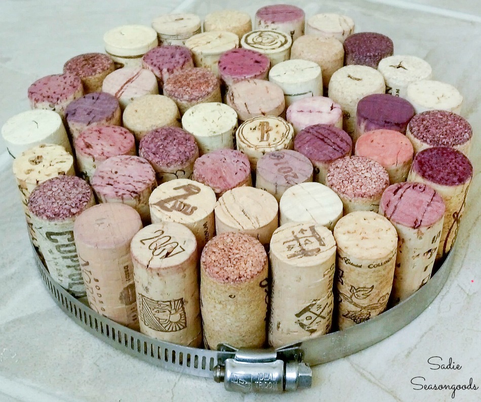 Making a cork trivet as a wine cork project for the kitchen