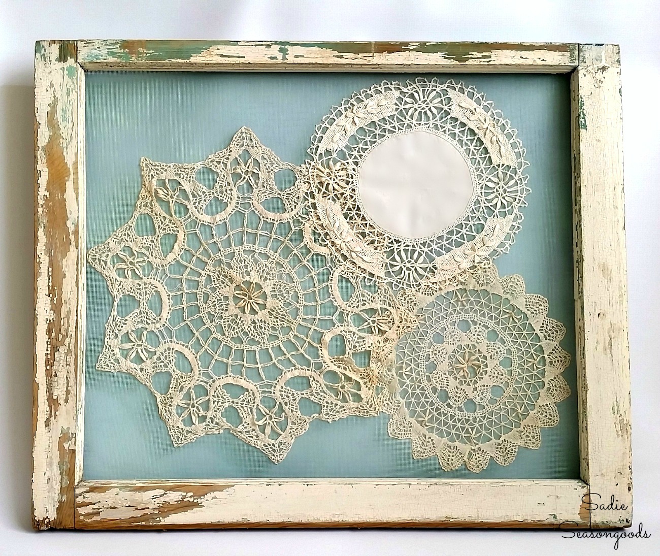 Shabby Chic wall art for a farmhouse bedroom that was inspired by an antique door