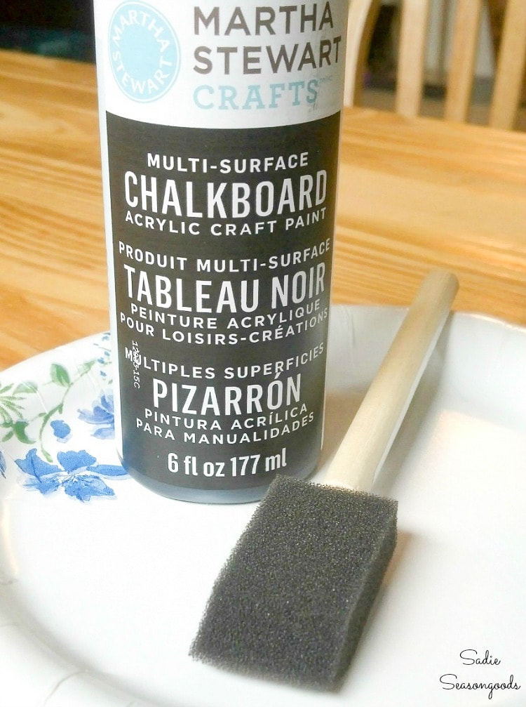 Chalkboard paint for a craft supply organizer