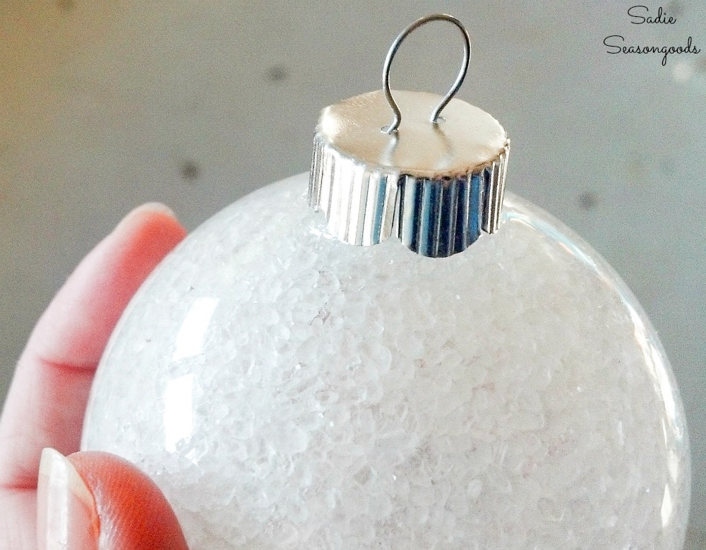 Clear ornament balls as snowball ornaments