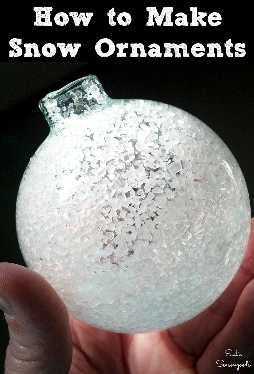 How to make snow ornaments with clear ornament balls