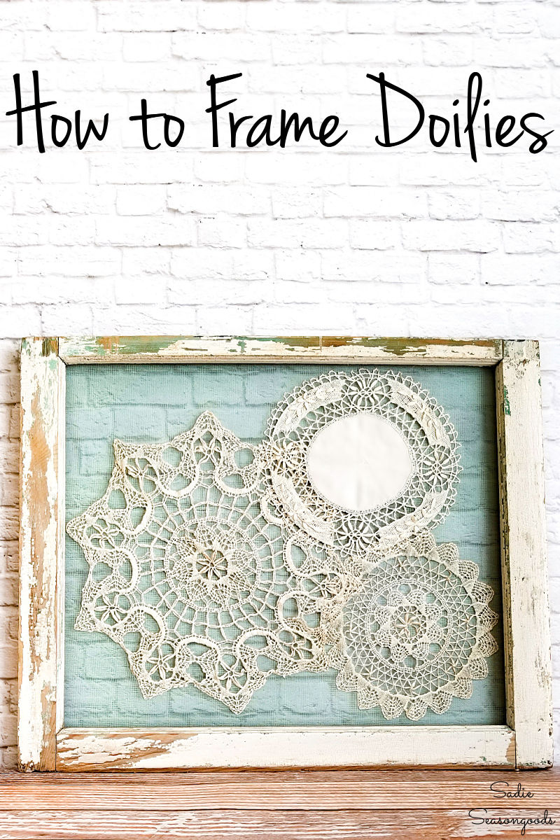 Shabby chic wall decor with an old window frame