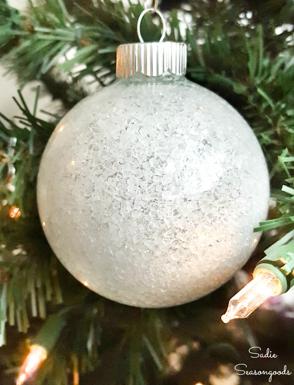 Snow ornaments as clear ornament crafts