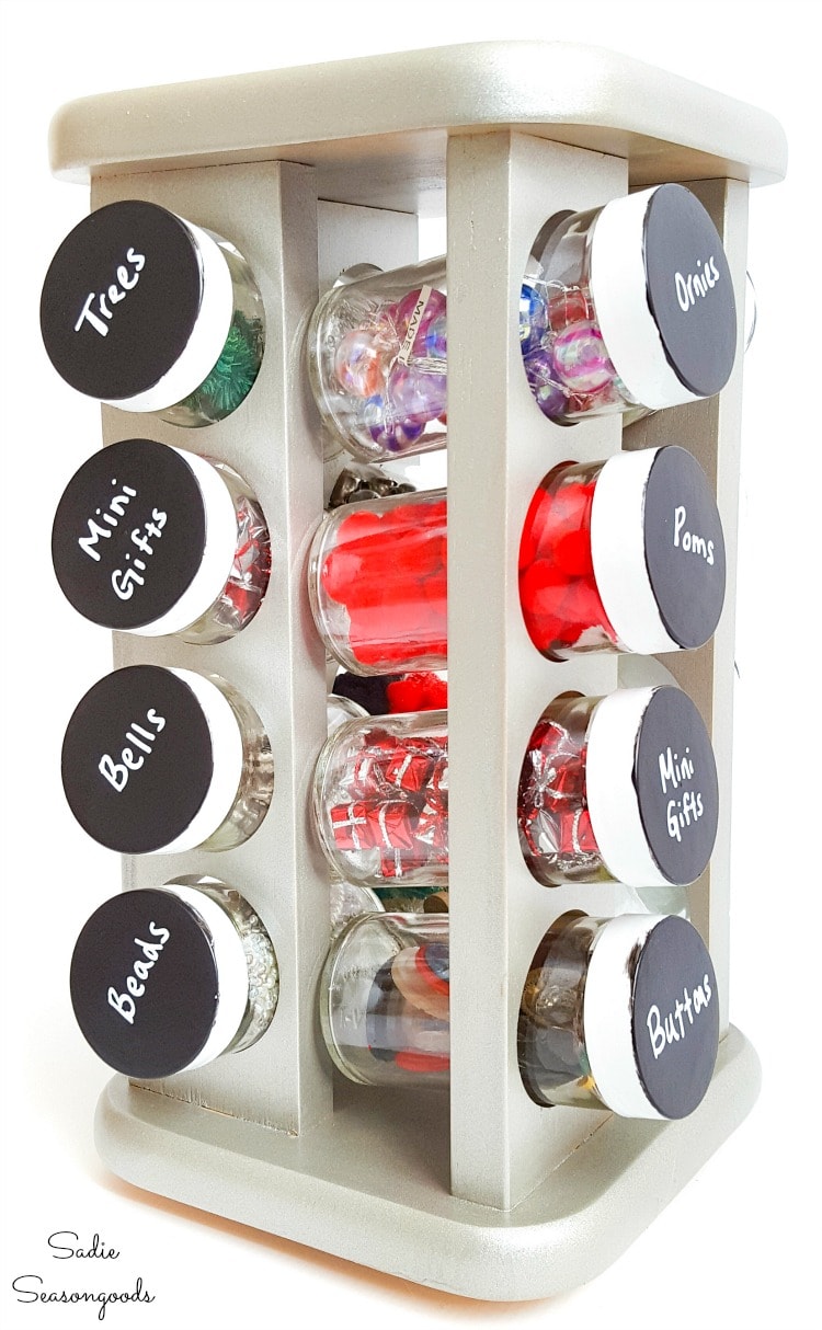 Spinning spice rack as a craft supply organizer