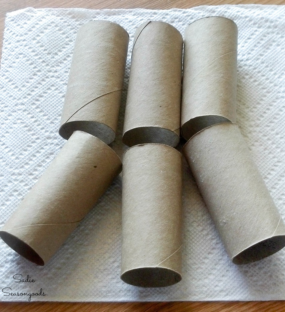 Cardboard tubes from toilet paper for making the DIY fire starters