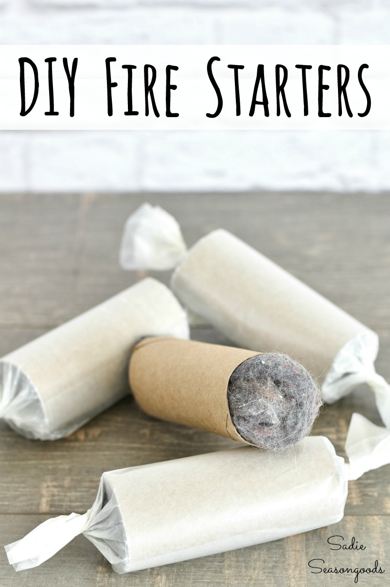 Uses for dryer lint and cardboard tubes as a DIY fire starter or lint fire starter