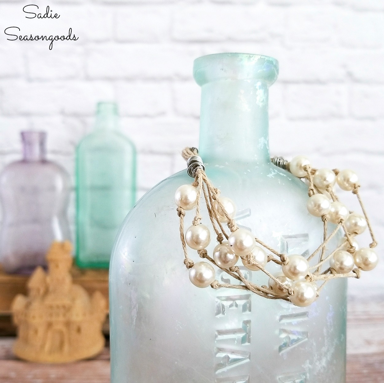 Upcycling a Strand of Vintage Pearls into Beach Jewelry