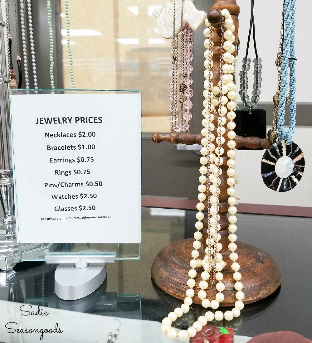 Vintage pearls at the thrift store for upcycling into beach jewelry