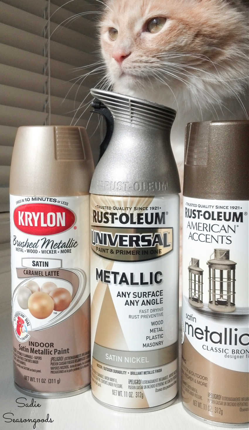 metallic spray paints for vintage gallery wall