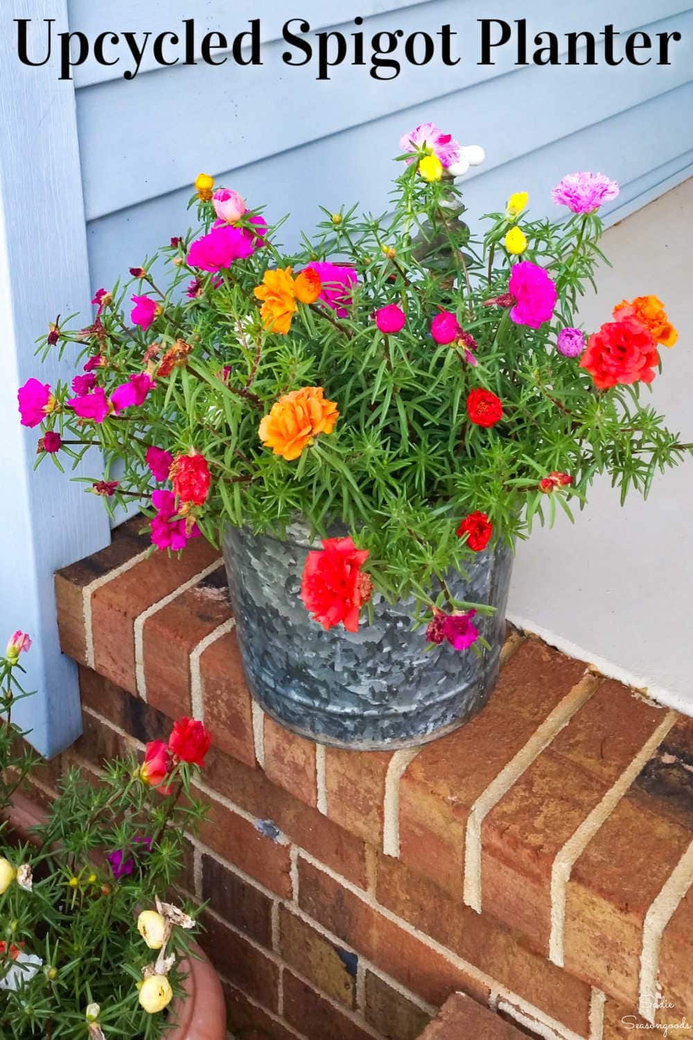 upcycled planter for the front porch