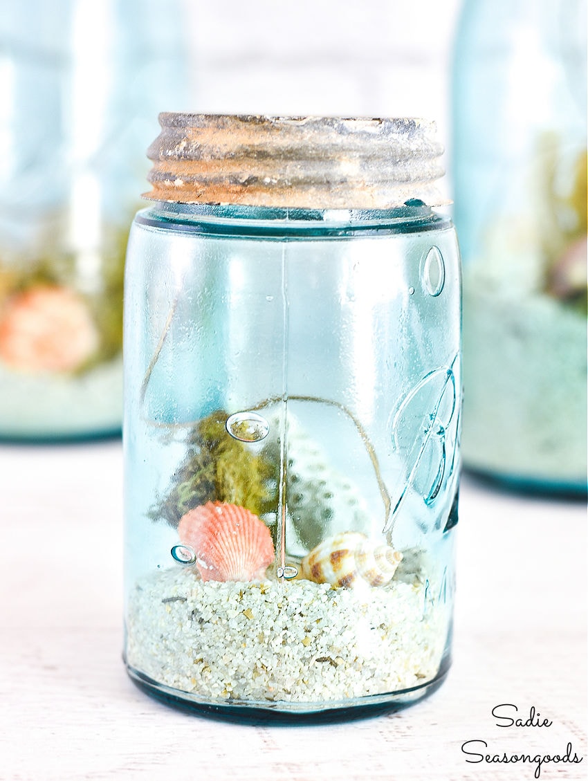 Beach in a Jar for Coastal Decorating