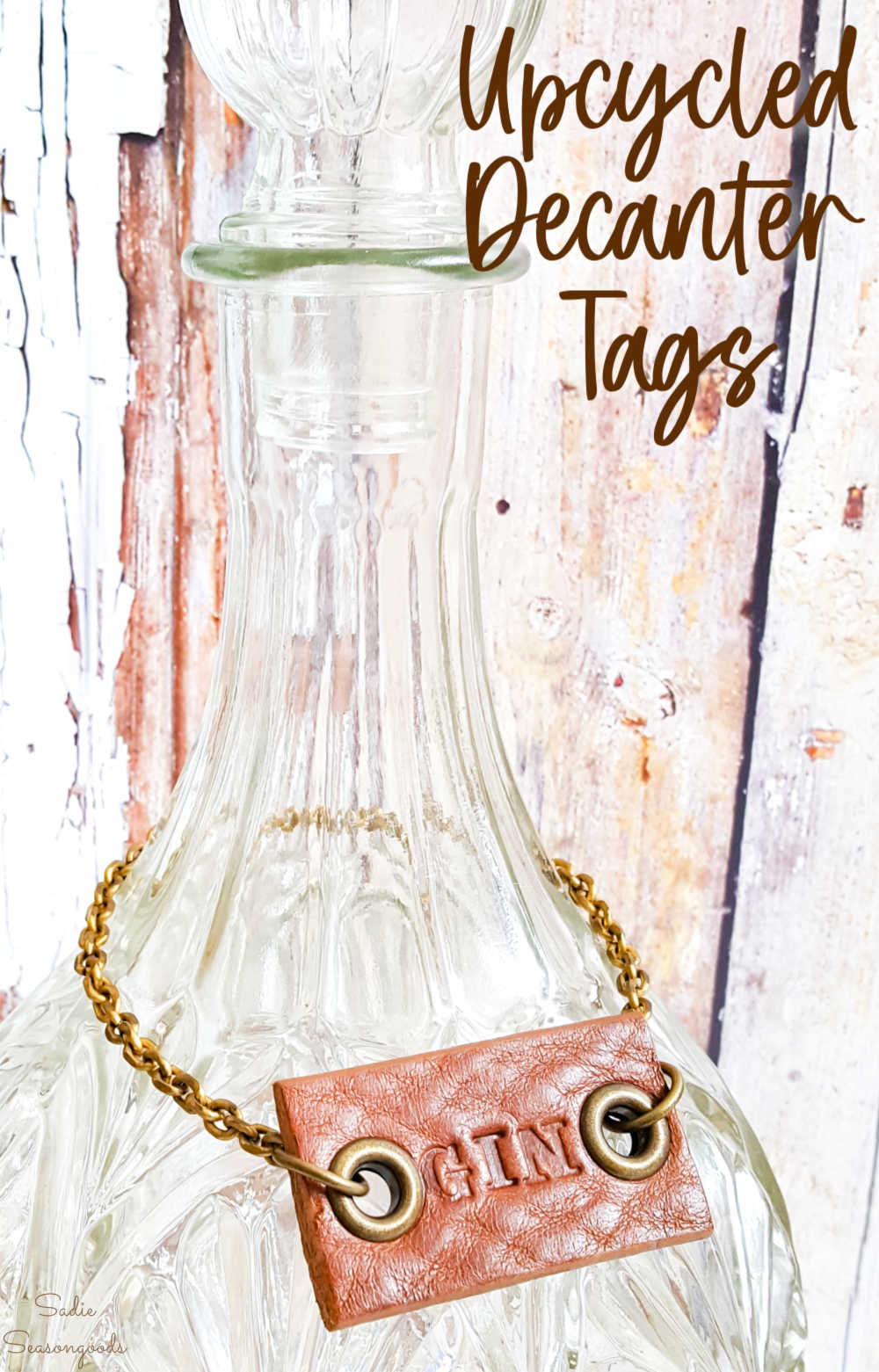 Leather decanter labels for home bar decor leather decanter tags