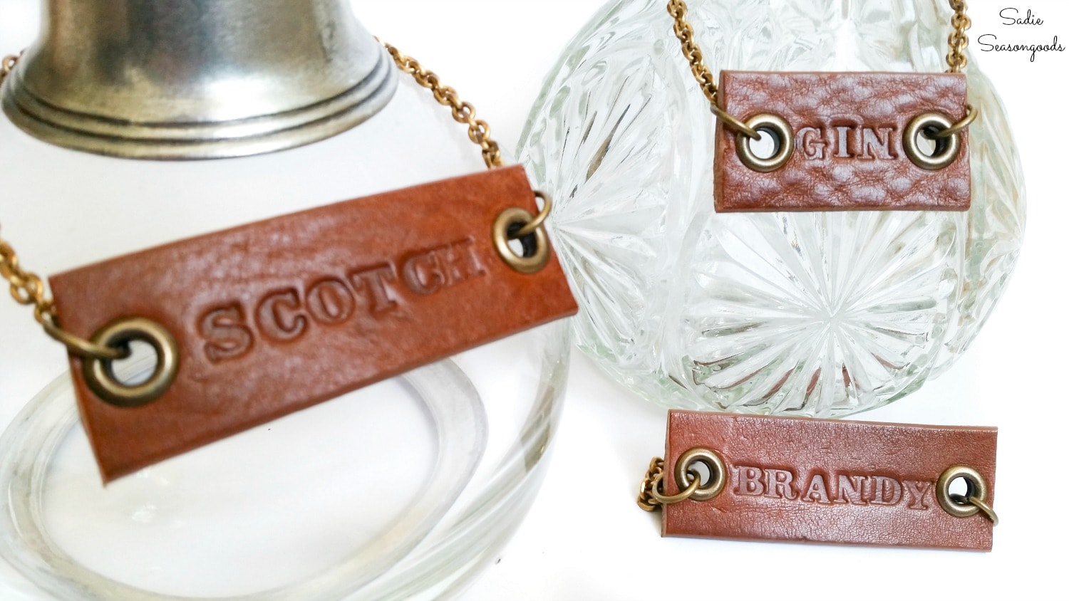 How to upcycle a leather belt for decanter tags