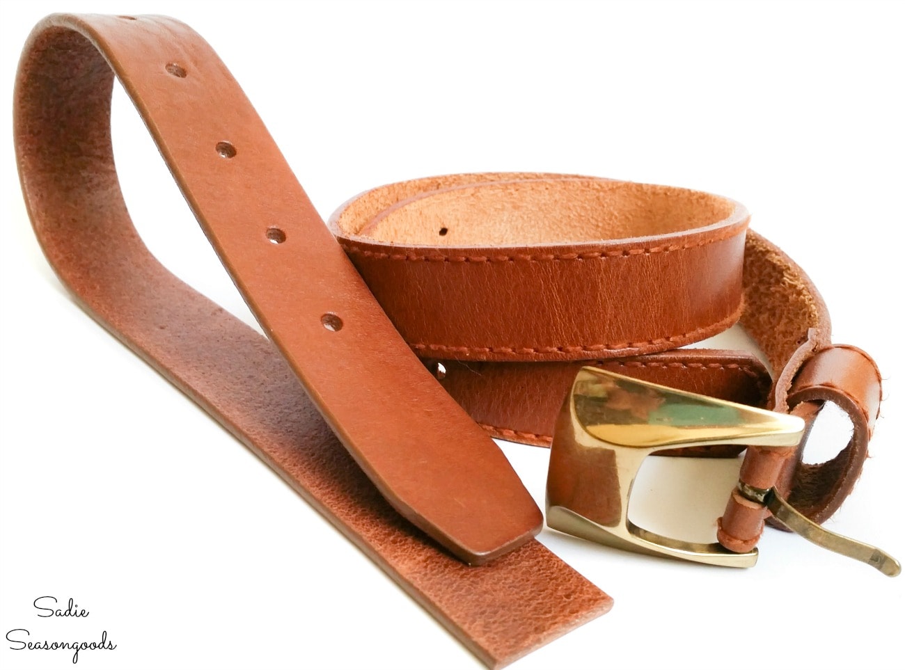 Leather belts from the thrift store for craft projects