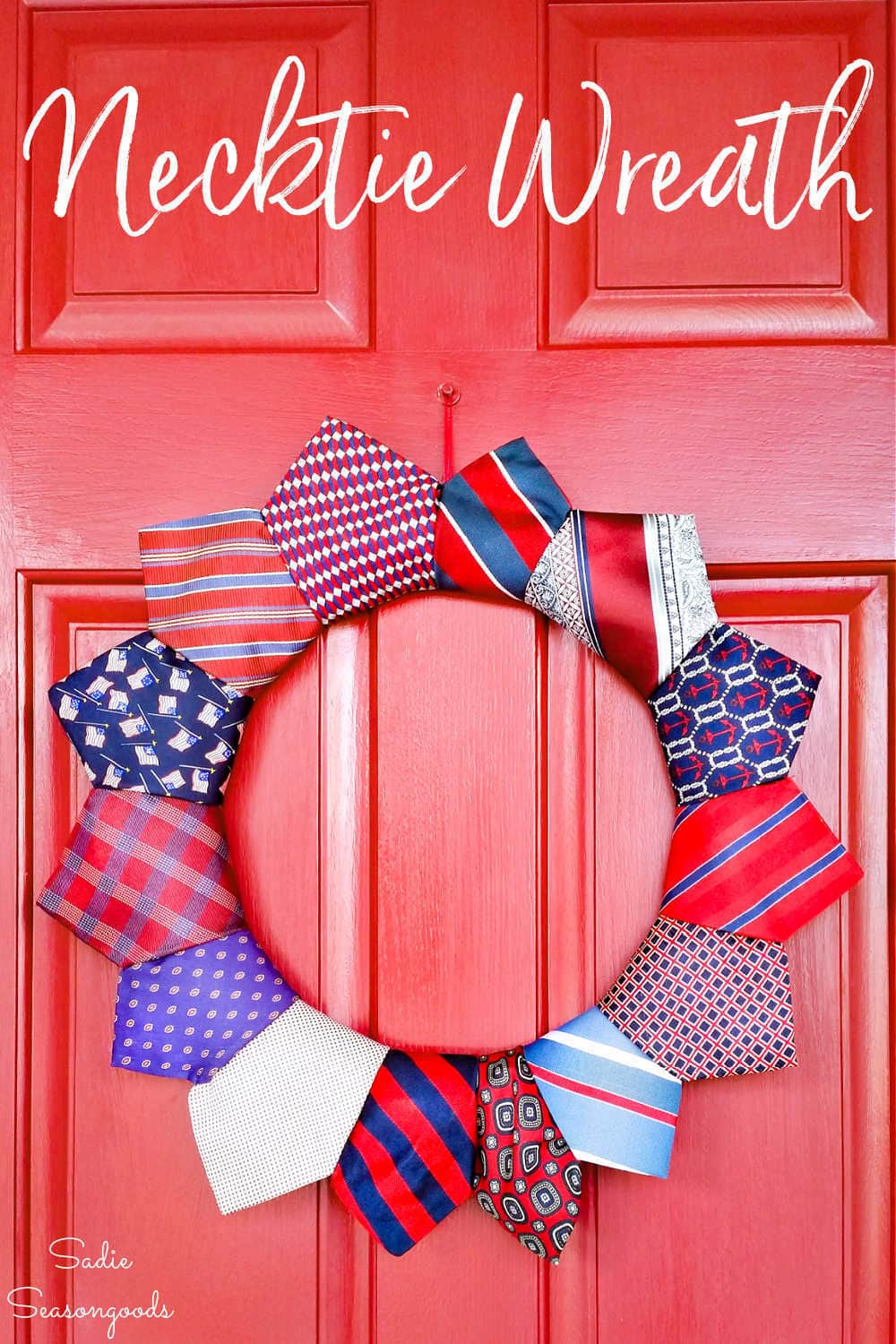 necktie crafts with a wreath form