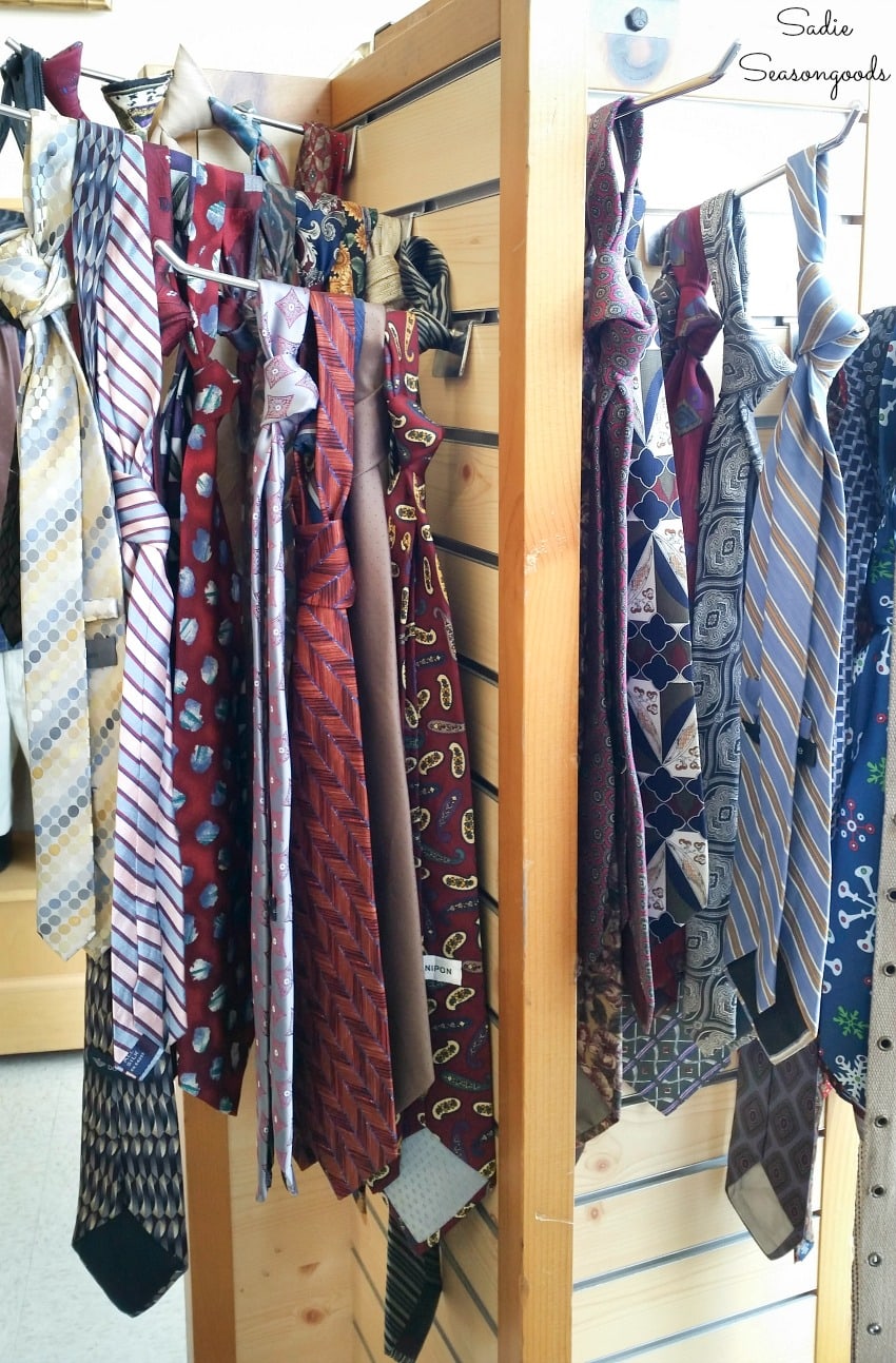 Neckties for sale at a thrift store