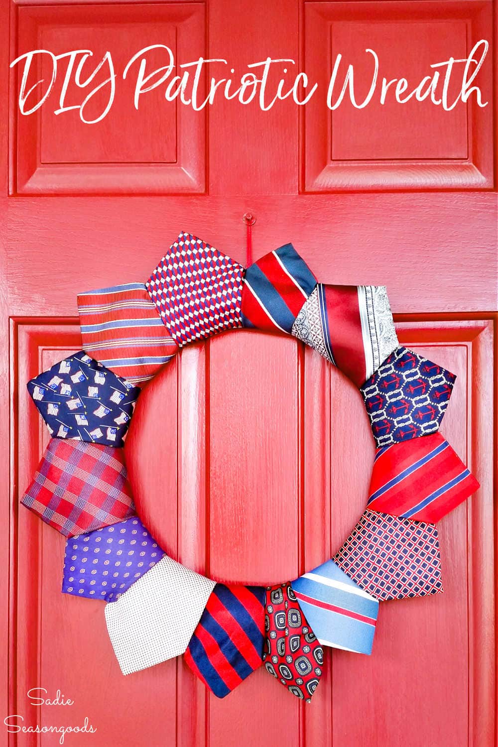 patriotic wreath from cheap neckties