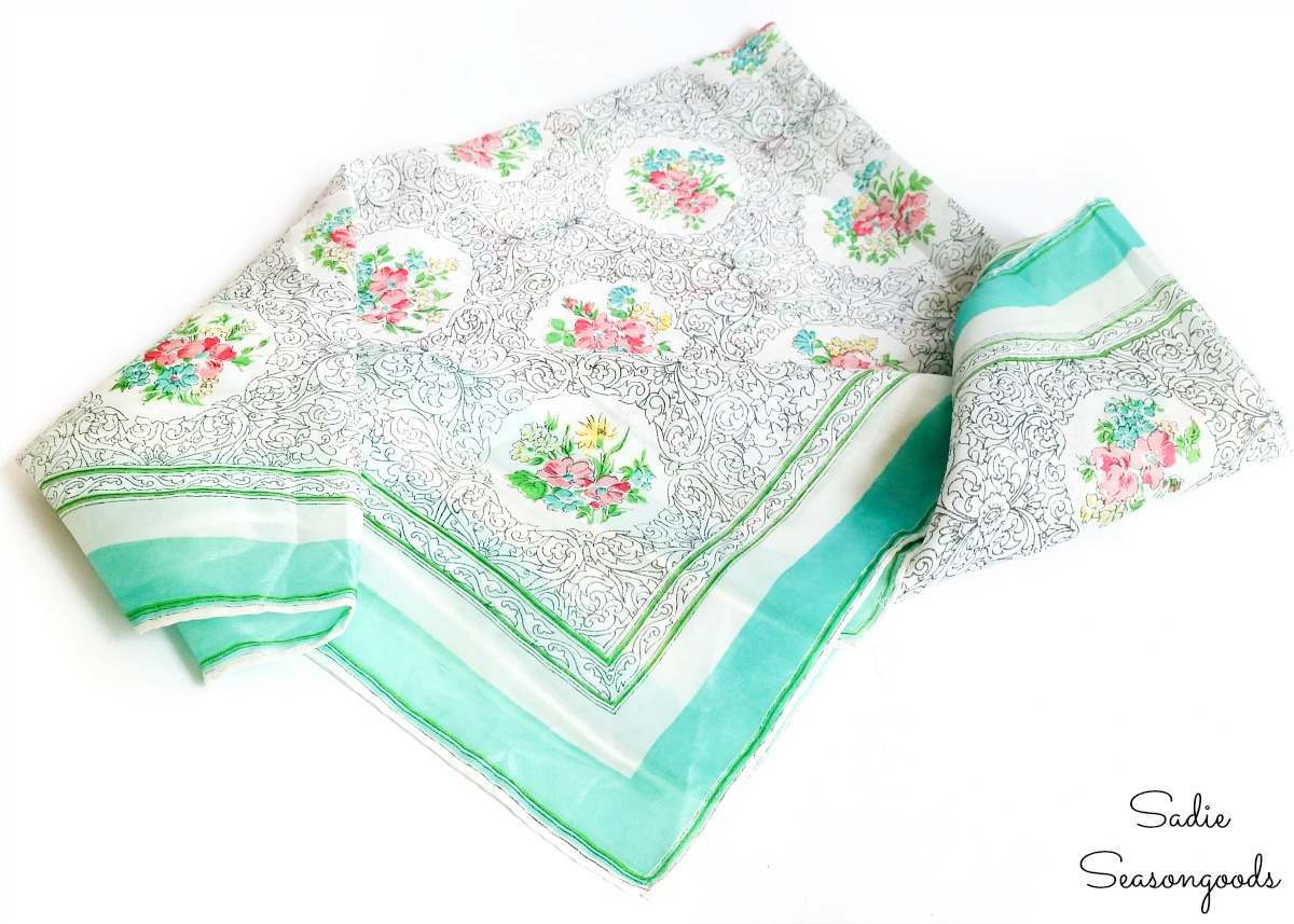 Vintage silk scarf pillows. Make your own.