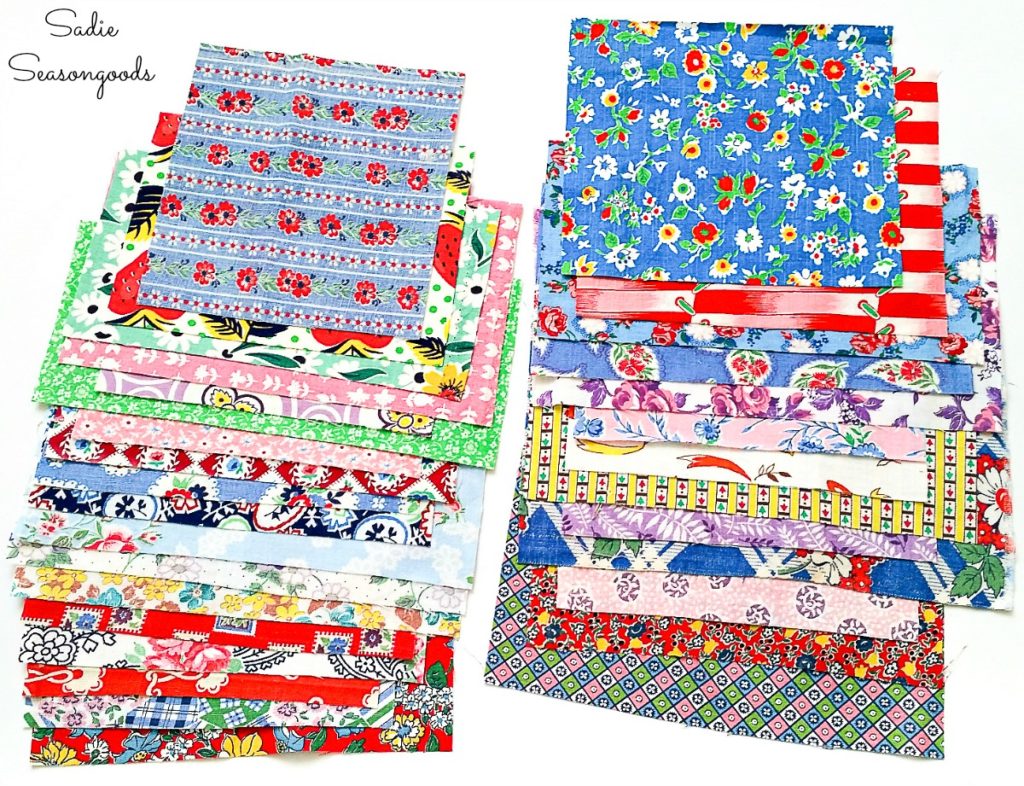 Cloth Flowers from Flour Sack Fabric and Vintage Buttons