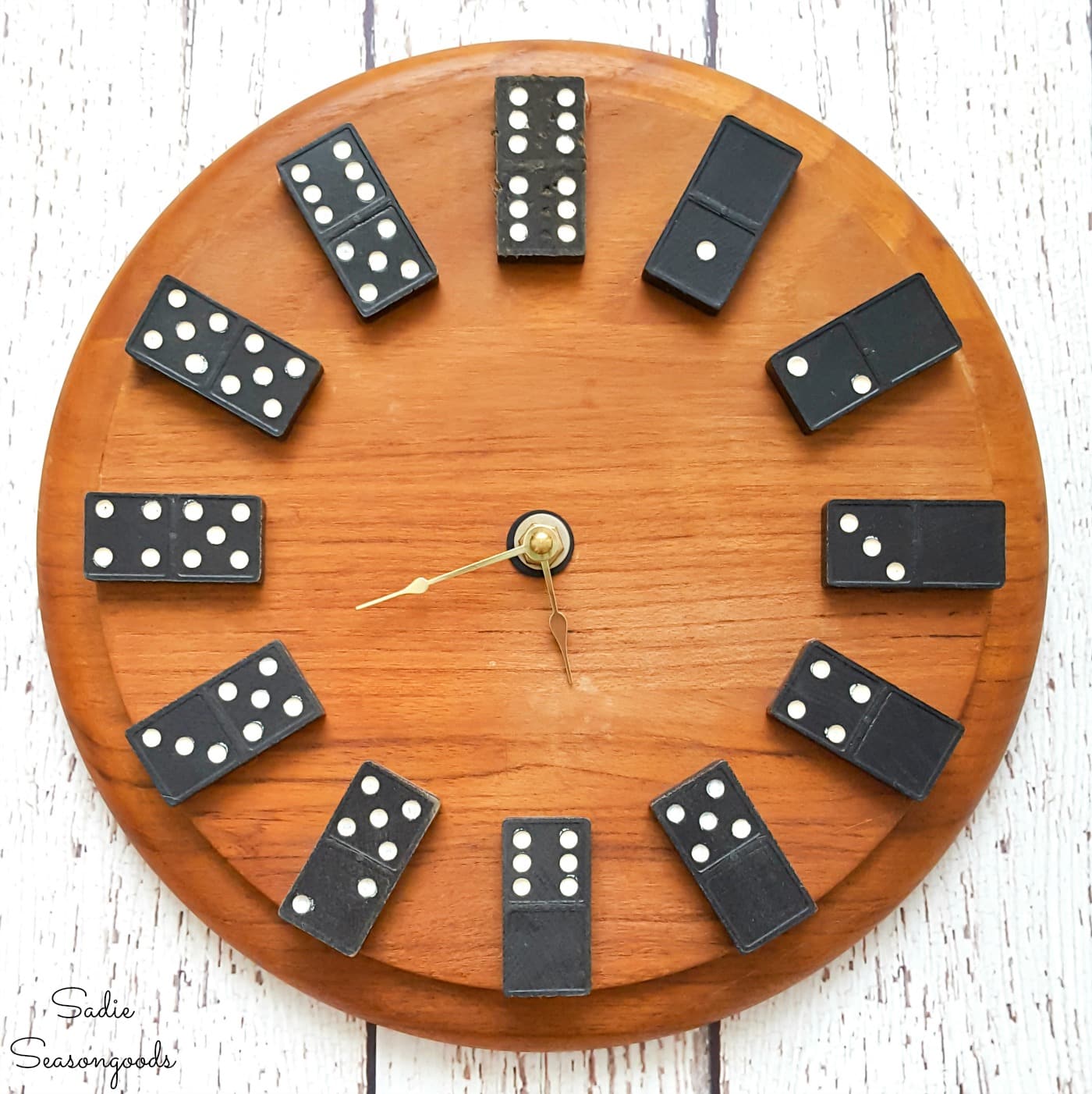 Domino clock as playroom wall decor