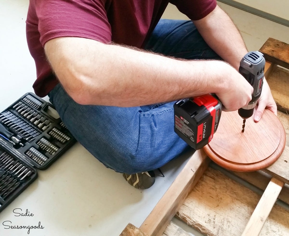 Drilling a hole in the center for a clock kit