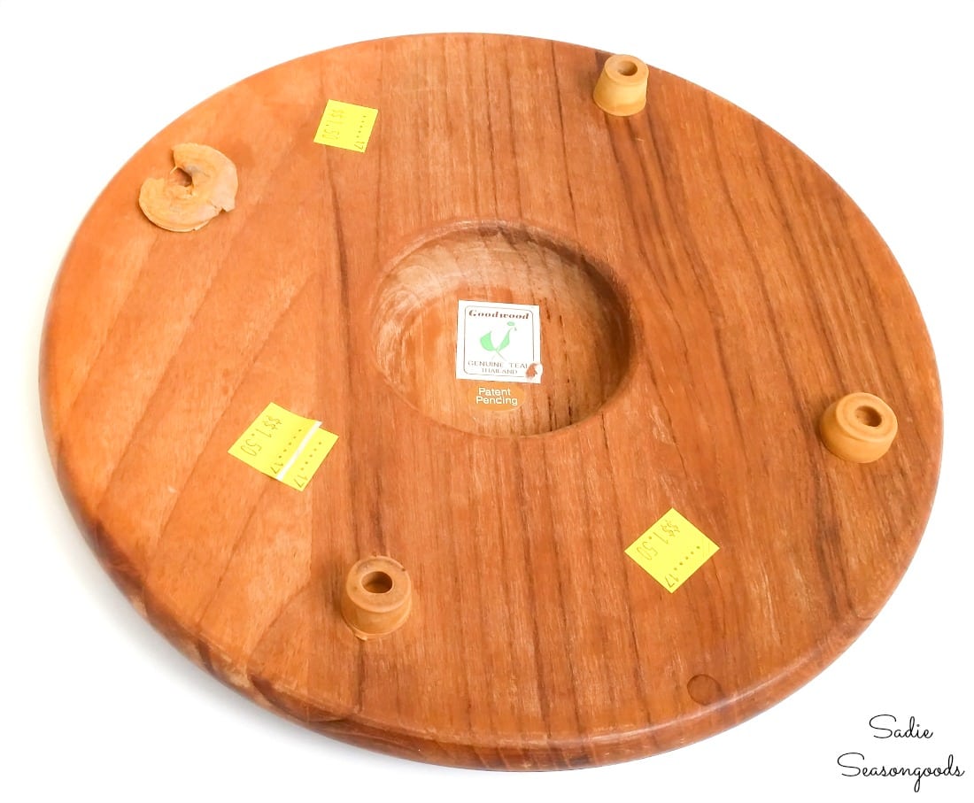 Round cheese board for upcycling project