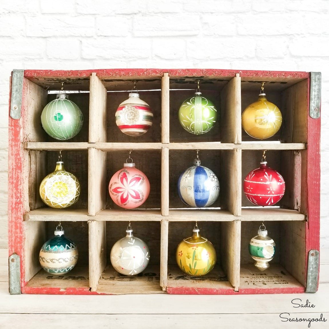 Wooden Bottle Crate as a Wooden Ornament Stand