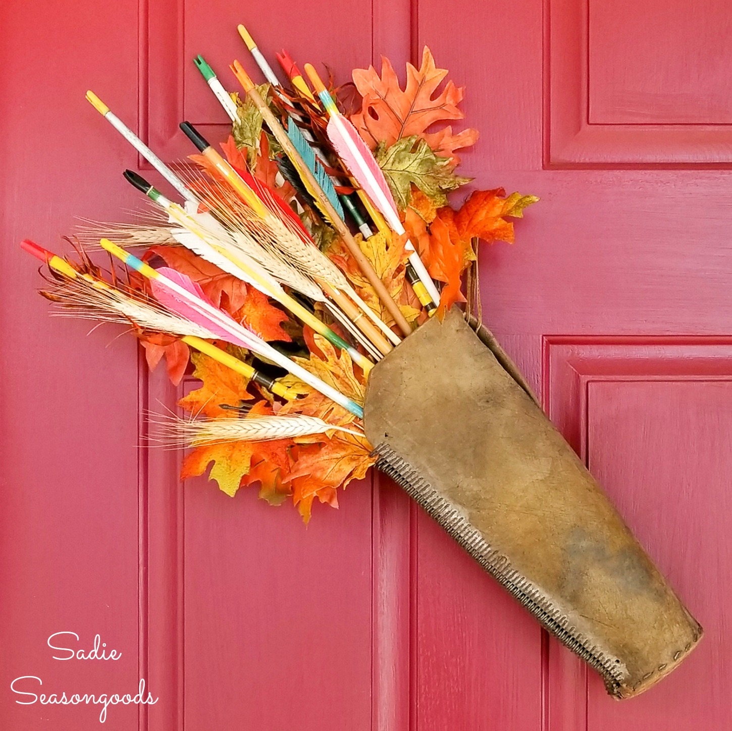 Leather Arrow Quiver as a Harvest Wreath