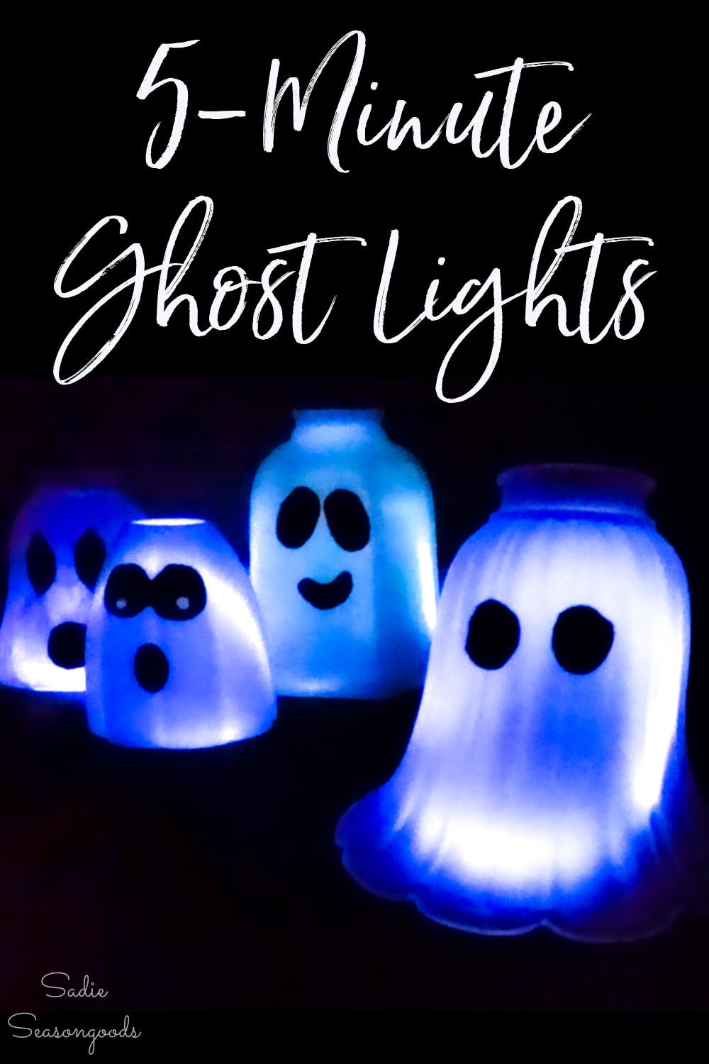 glass light covers as halloween ghost lights