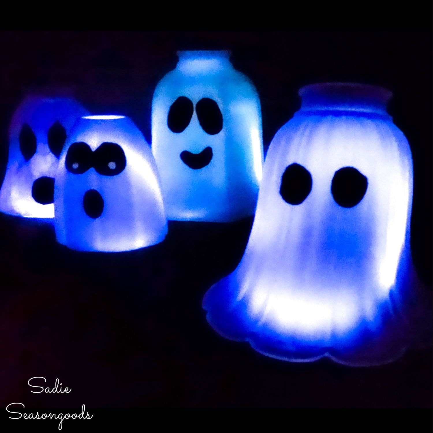 Halloween Ghost Lights from Glass Light Covers