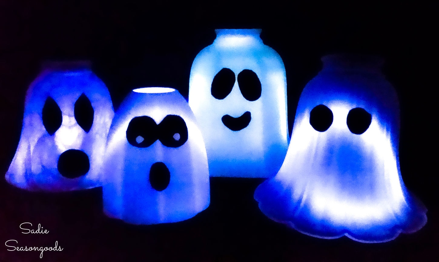 Halloween Ghost Lights from Glass Light Covers