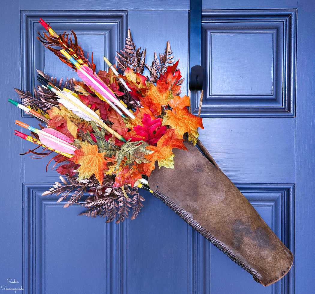 Harvest Wreath with a Leather Arrow Quiver