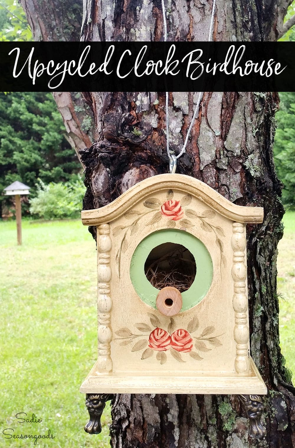 Repurposing a table clock into an upcycled birdhouse