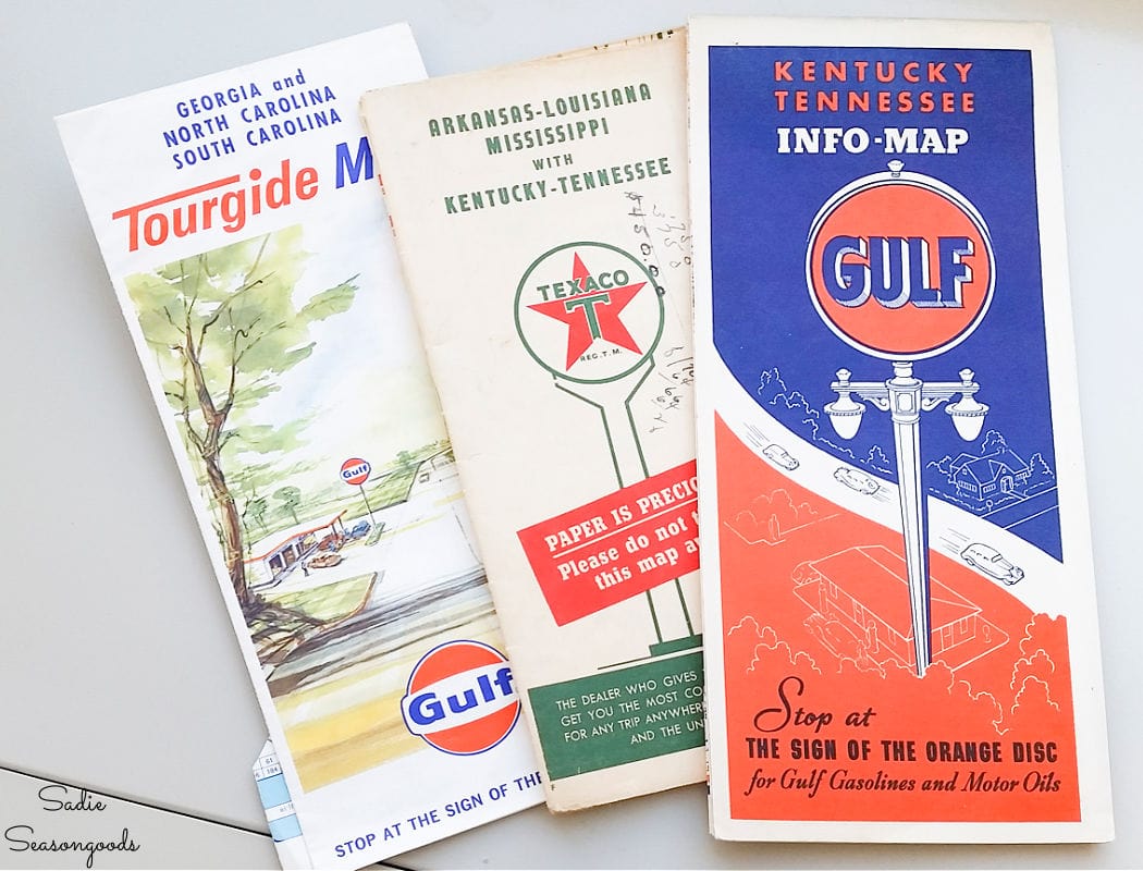 vintage road maps