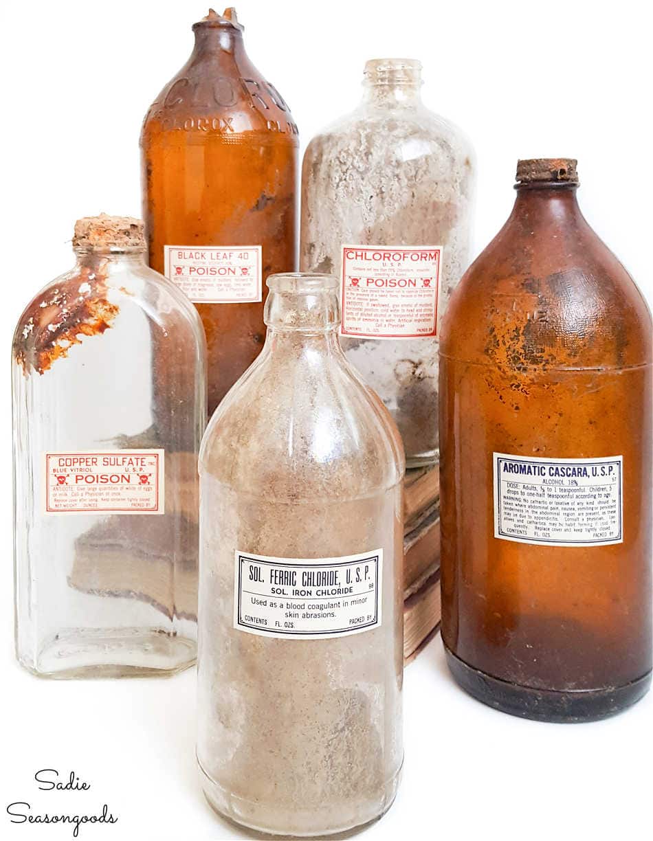 antique poison bottles for halloween