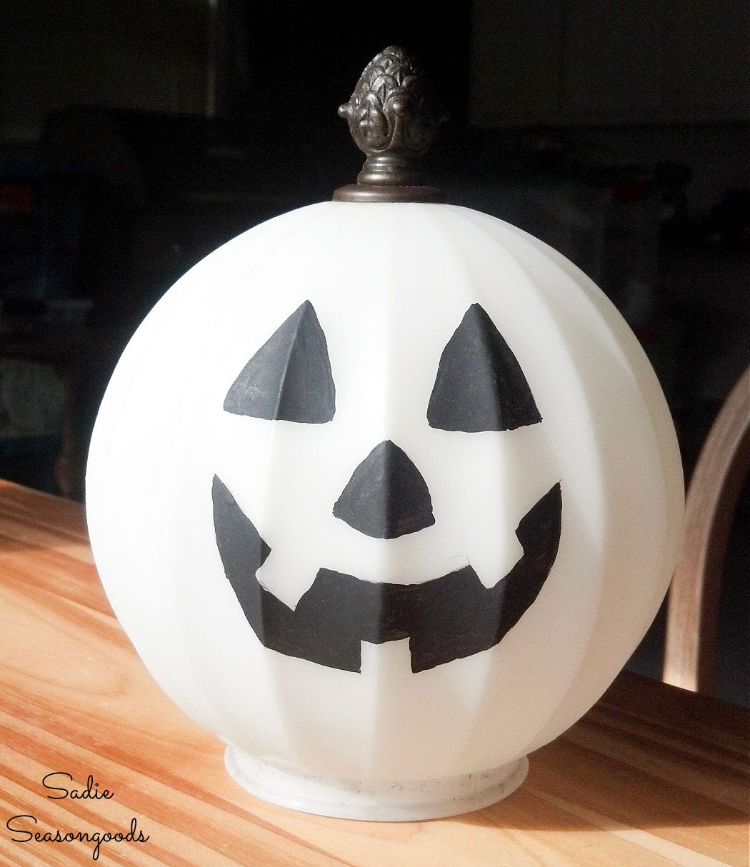 light up jack o lantern on a light fixture cover