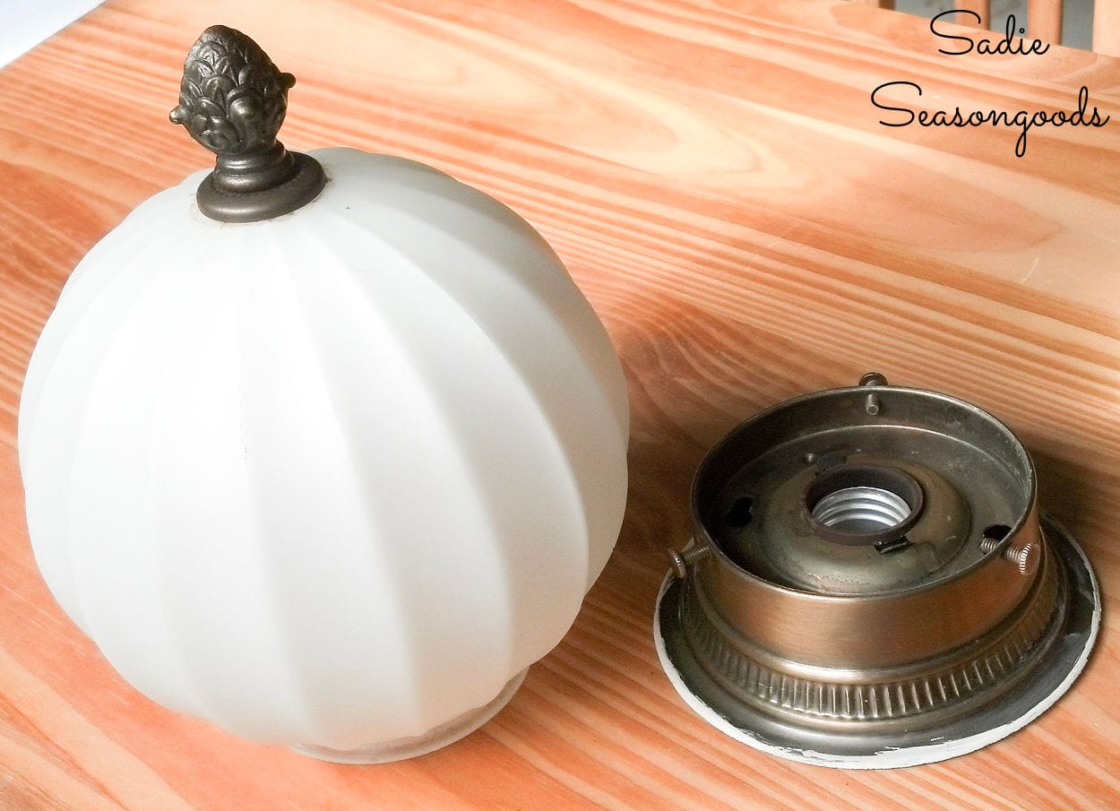 repurposing a vintage light fixture at halloween