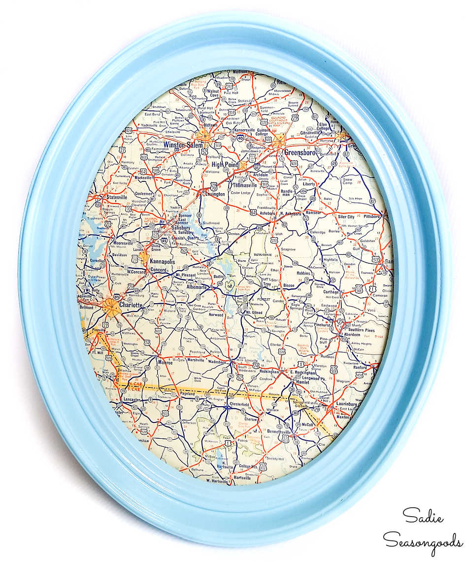 oval picture frame for map wall decor