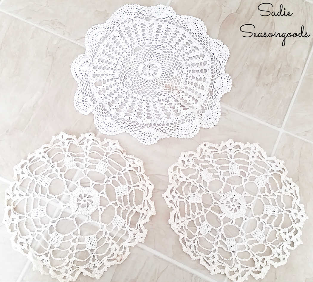 vintage doilies to be dyed