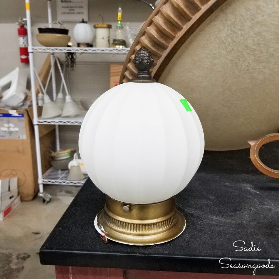 vintage light fixture at habitat restore