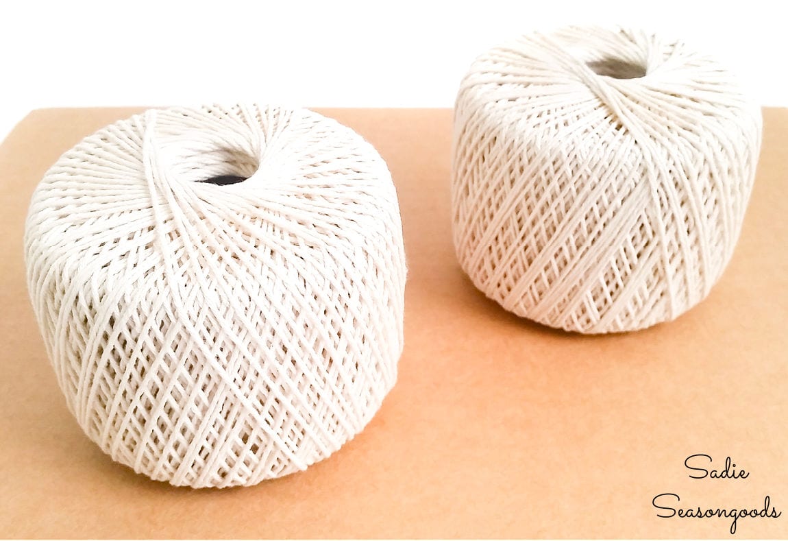 balls of twine for a pin holder display