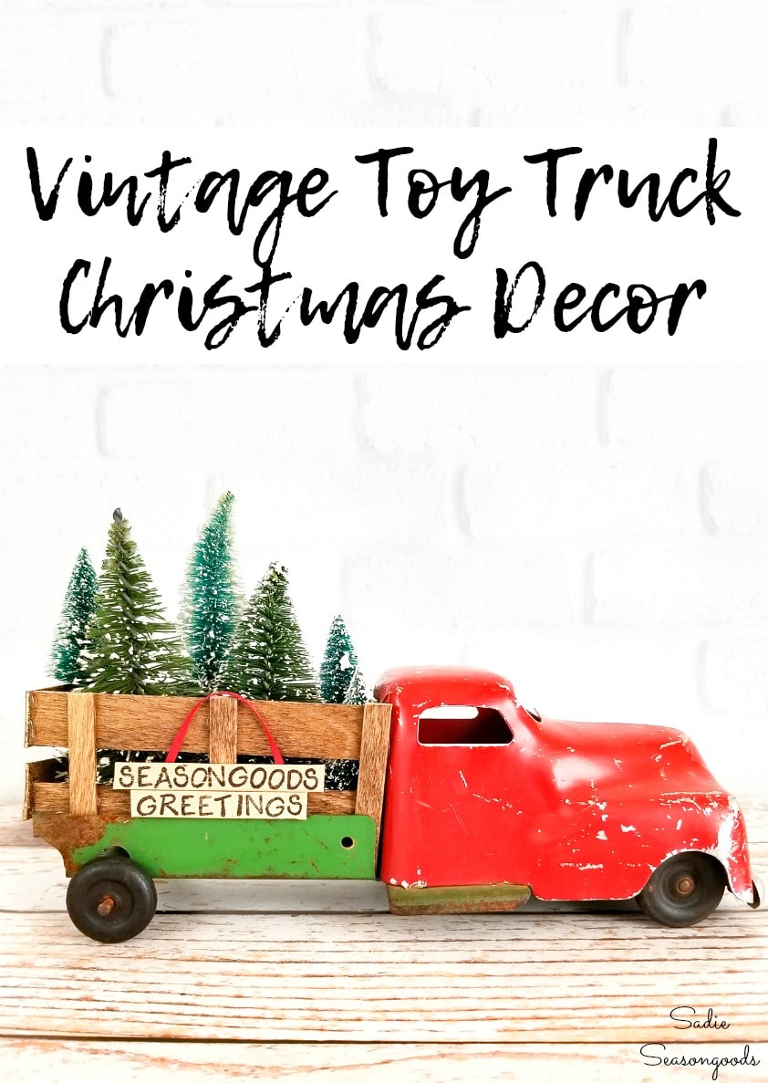 Christmas truck decor with popsicle sticks