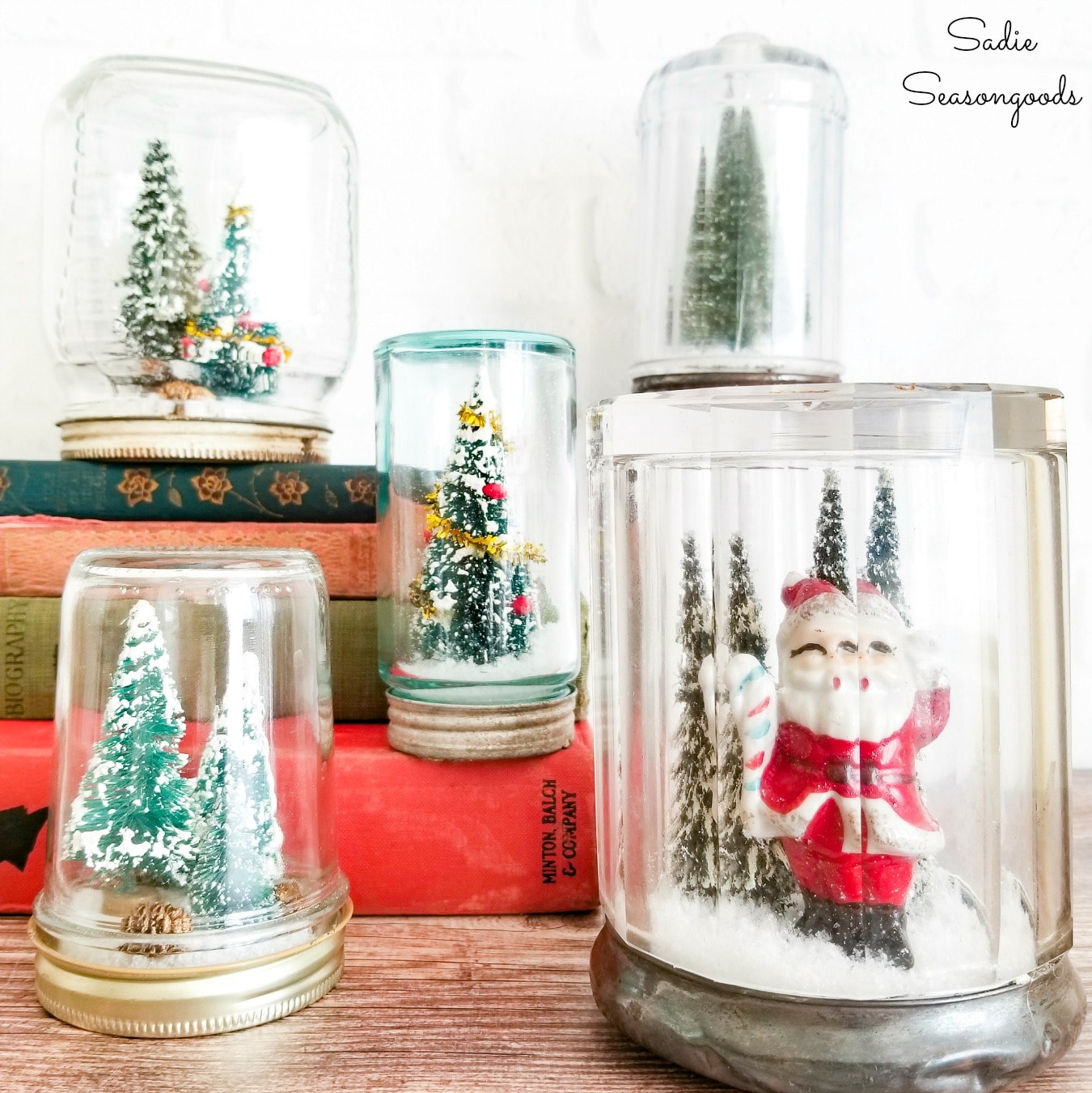 DIY Waterless Snow Globe in a Vintage Glass Jar