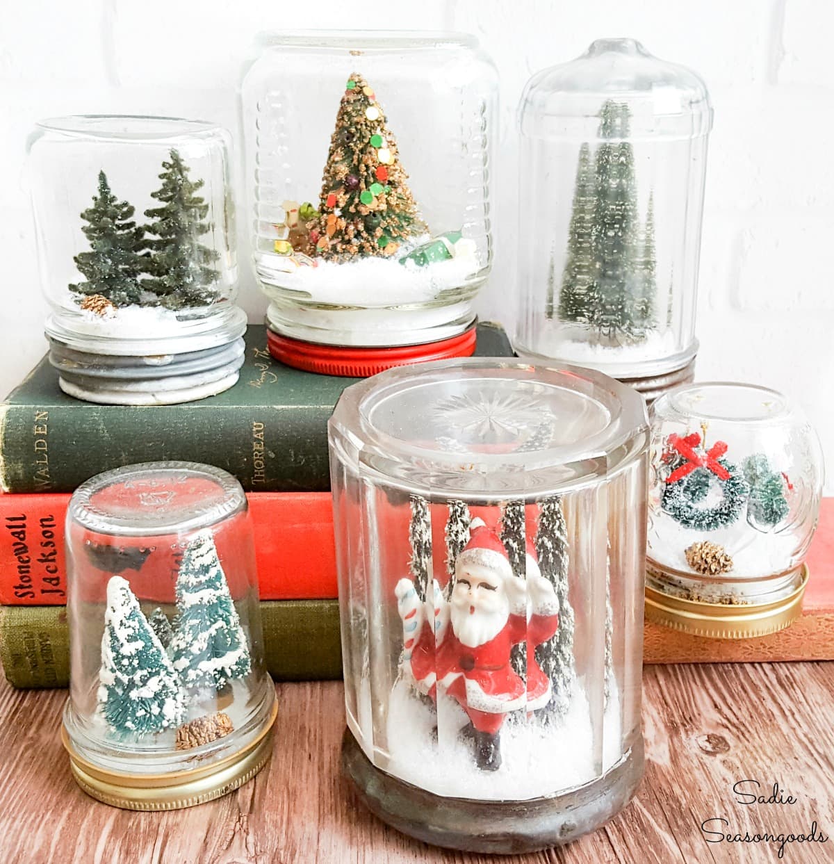 Vintage Christmas snow globes