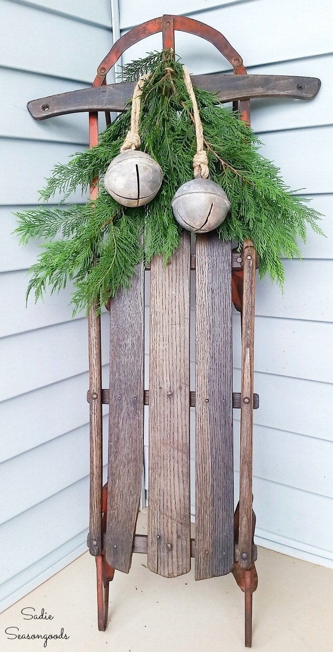 Vintage sled decor