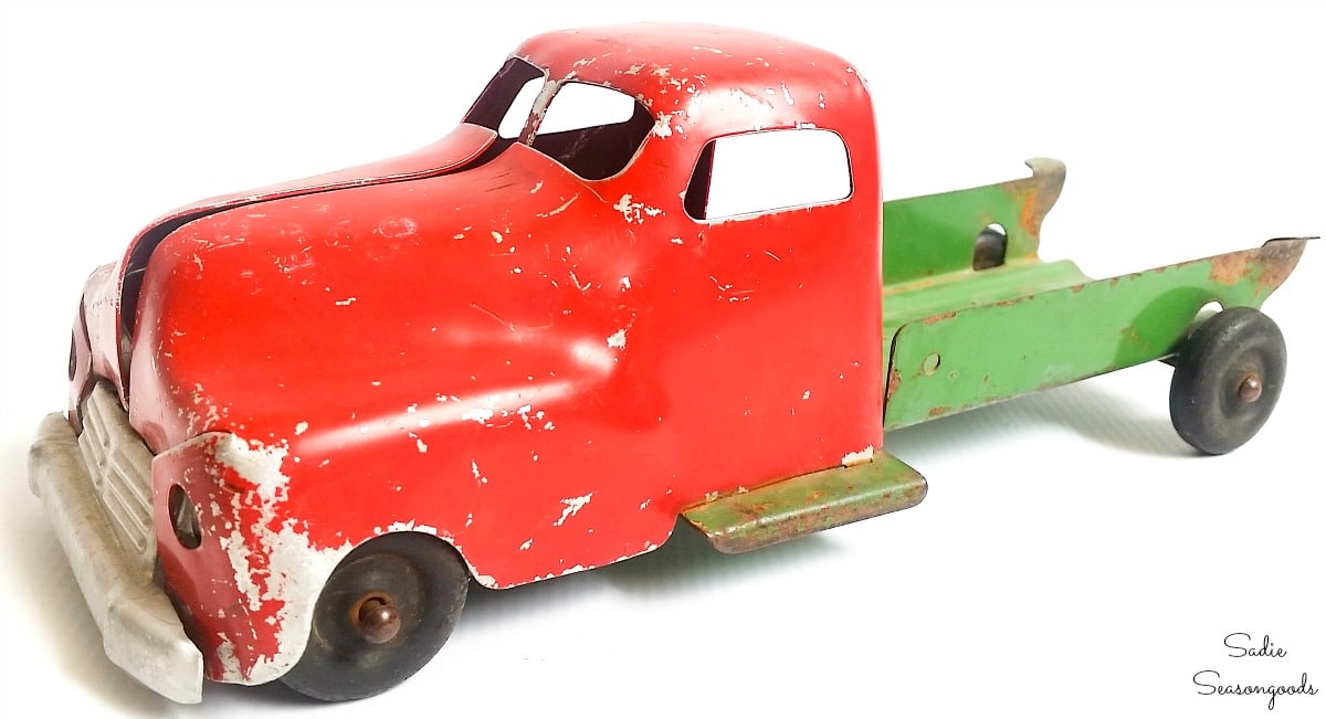 Vintage toy truck for Christmas decor