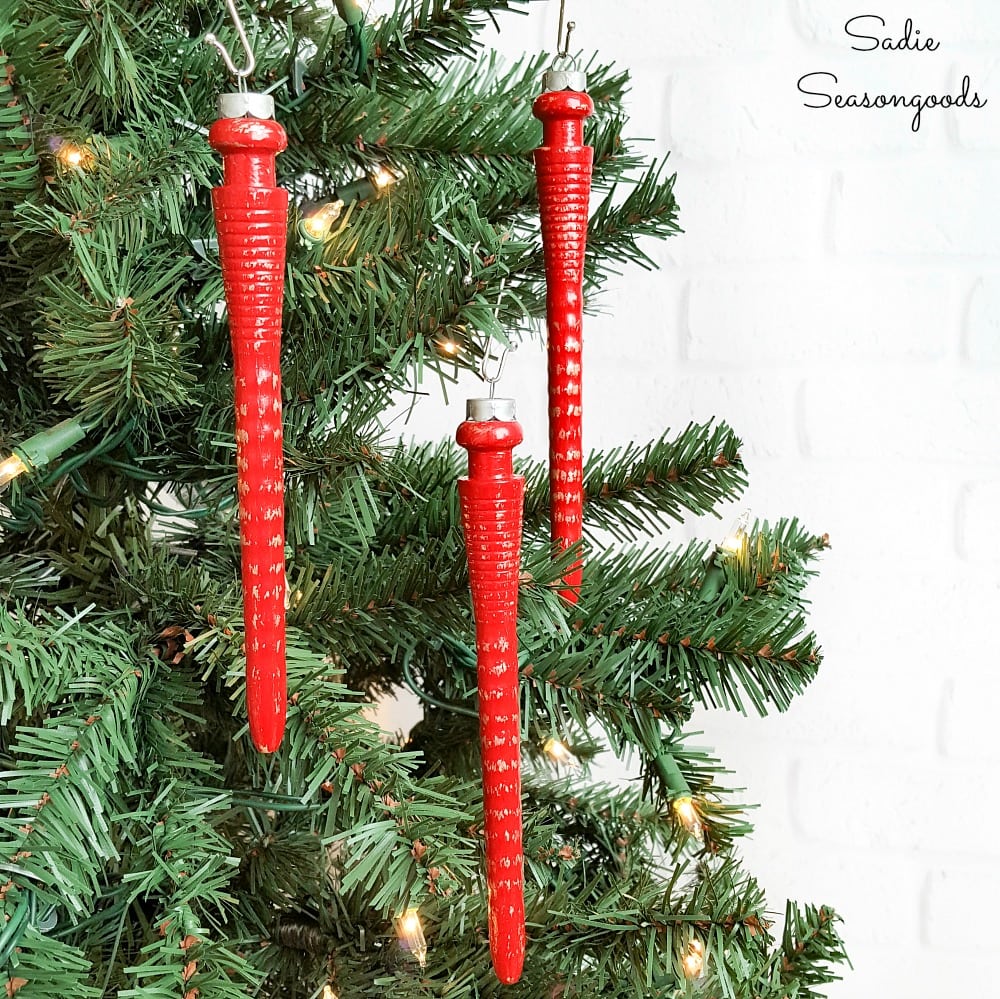 Weaving Bobbins as Spindle Ornaments