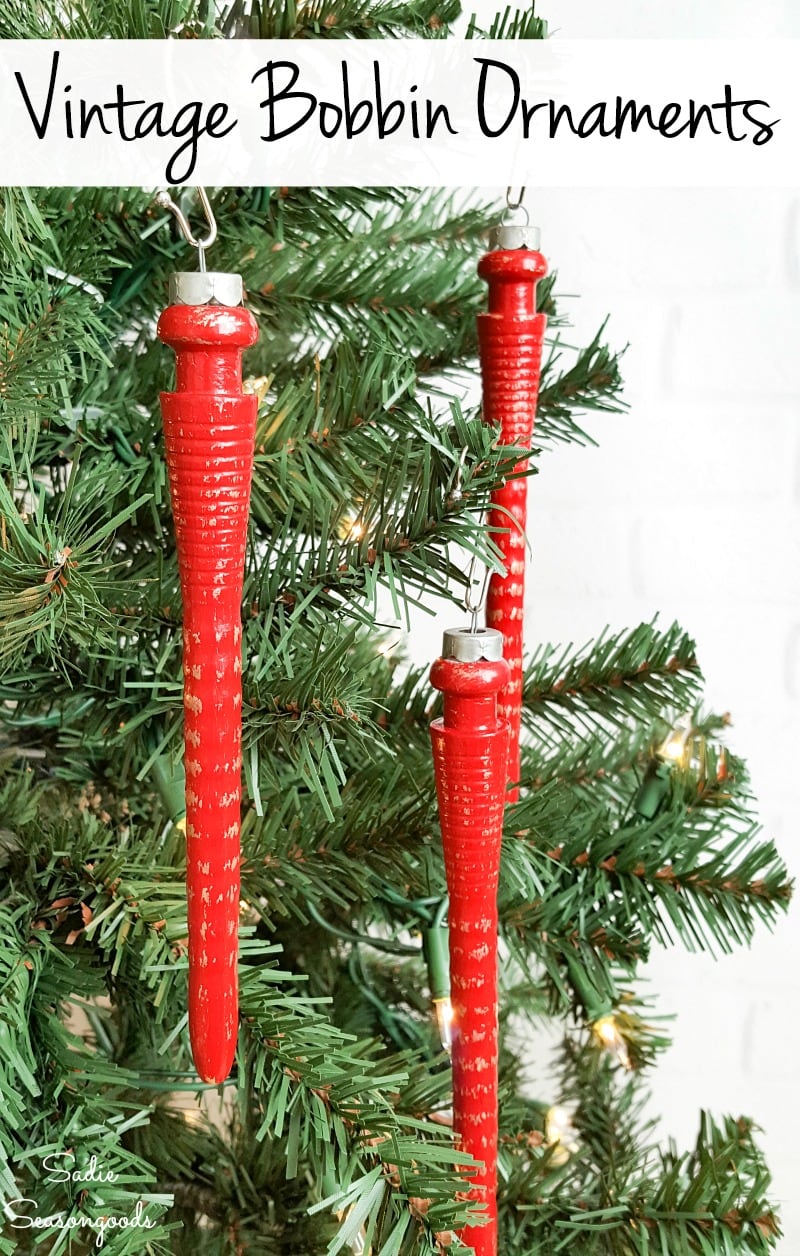 Weaving bobbins or pirns as Christmas ornaments