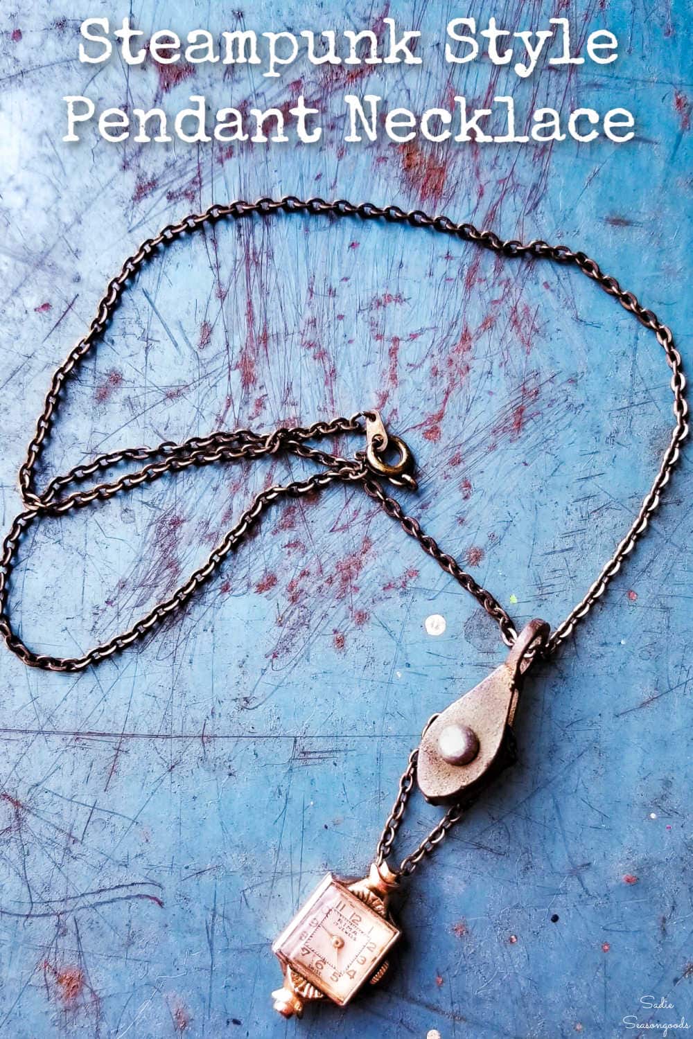 steampunk necklace vintage pulley as a steampunk necklace